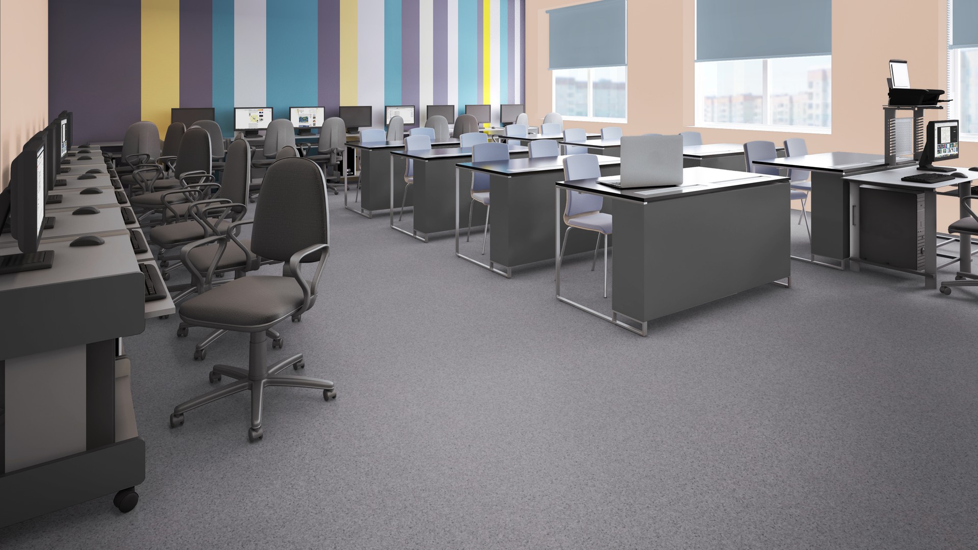 линолеум polyflor 2000 pur. линолеум для школы. натуральный линолеум. разноцветная плитка для пола. линолеум для школы.