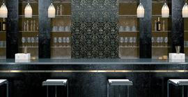 Интерьер помещения с плиткой под кожу бренда Kerama Marazzi коллекции Махараджа