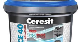 Затирка (Фуга) Ceresit (Церезит) aquastatic СЕ 40, эластичная антрацит (13), 2 кг 
