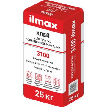 Клей для плитки и ГРЕСа ilmax (Илмакс) 3100, 25 кг