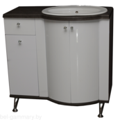 Умывальник с тумбой Турин Гамма Люкс 3 лев/прав. - 90 (камень темный)