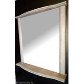 Зеркало в раме с полкой Гамма Люкс 4 635х650 (камень светлый)